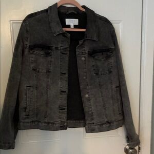 Time and Tru Charcoal Washed Denim Jacket